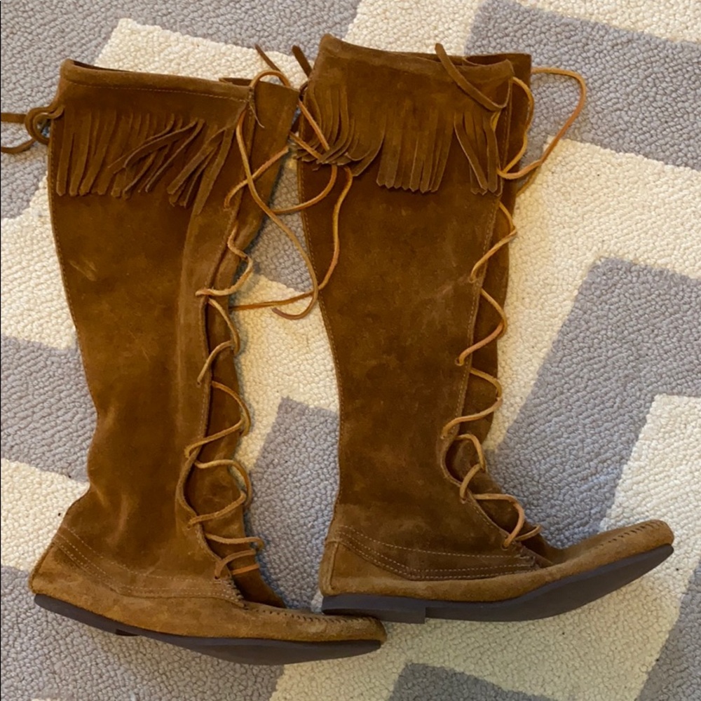 Minnetonka knee high boots. 9